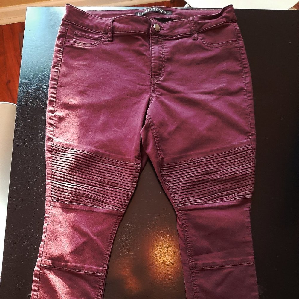 Tinseltown Dark Red Stretchy Pants